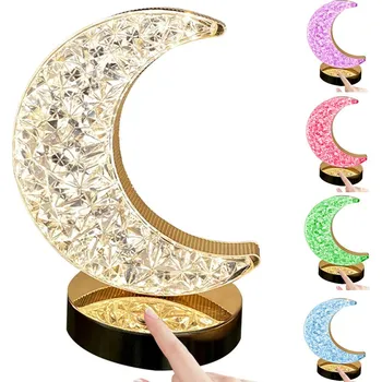 Lampička VERK GROUP Noční Lampa Měsíční Křišťál řítící Barevné Světlo