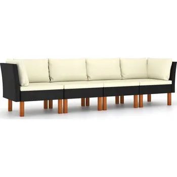 Zahradní sestava Zahradní nábytek, dřevěná souprava VidaXL, černá, 4 díly