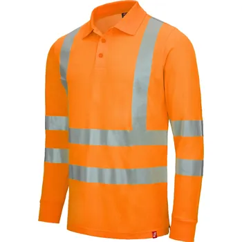 Pánské tričko NITRAS MOTION TEX VIZ – Výstražné polo tričko s dlouhým rukávem, neonově oranžové Velikost: 6XL