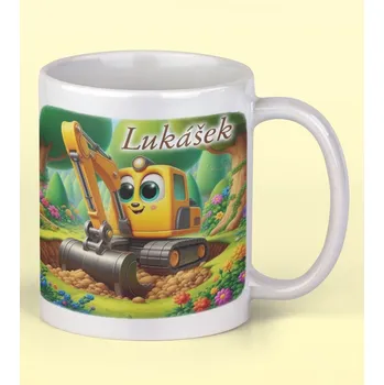 Hrnek se jménem s bagrem - Oranžová / Keramický 0,29 l