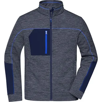 Pánská mikina James&Nicholson Pánská fleecová mikina JN1818 Navy Melange-Navy 5XL