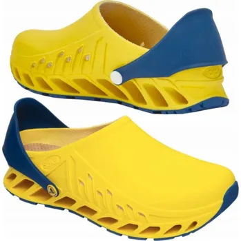 Dámská zdravotní obuv Scholl Evoflex - unisex dřeváky žlutá, velikost 38