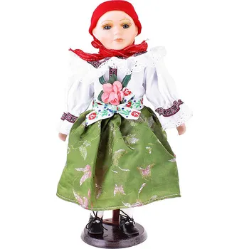Panenka TifanTEX Porcelánová panenka v kroji s červeným šátkem 41cm