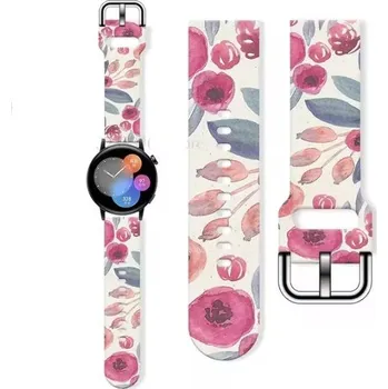 Příslušenství k chytrým hodinkám eses Silikonový květinový řemínek - Růžový, 22 mm