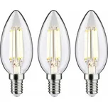 PAULMANN Eco-Line Filament 230V LED svíčka E14 3ks-sada 98mm 2,5W 3000K čirá
