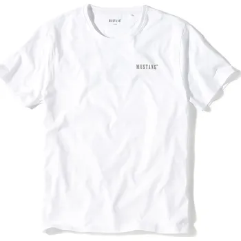 Pánská móda MUSTANG Bílé pánské tričko BRUNO M 4240_2100.200