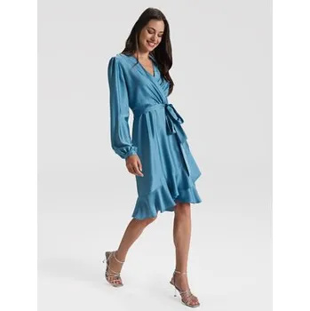 Dámské šaty Swing Koktejlové šaty 5AG06500 Modrá Regular Fit 34