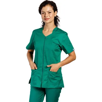 Zdravotnický oděv Zelená zdravotnická halenka na zip - dámská | drinuniforma.cz
