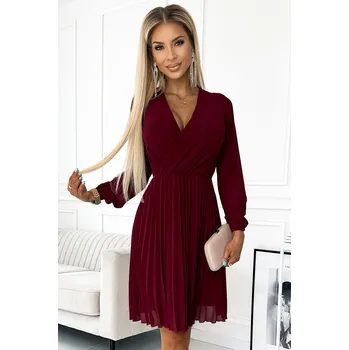 Dámské oblečení Dámské šaty NUMOCO ISABELLE 313-15 VÍNOVÁ XL