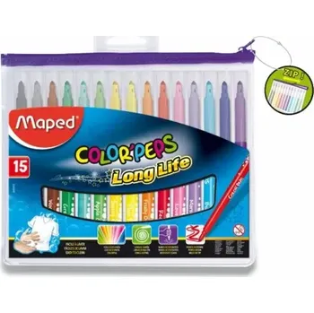 Dětské fixy Maped Color´Peps Long Life – 15 barev