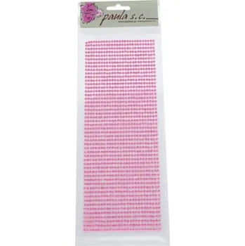 samolepka Samolepky 3D, půlperličky, RŮŽOVÉ, 3mm, 27x10,5cm, arch