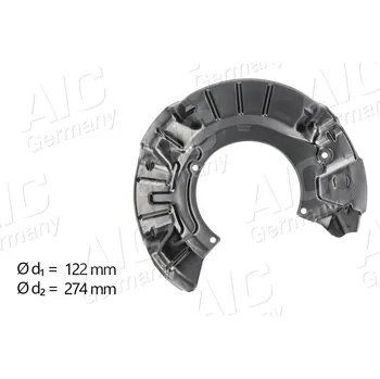 Brzdový kotouč Ochranný plech proti rozstřikování, brzdový kotouč AIC 57129