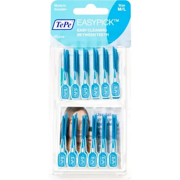 Zubní kartáček TePe EasyPick M/L mezizubní párátka Blue 60 ks