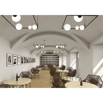 LUCIS Jedinečné nadčasové závěsné LED svítidlo Pala z ručně foukaného skla Varianta: 800 x 800 x 2000 mm, 22,4 W, 3000K, bílo-černá