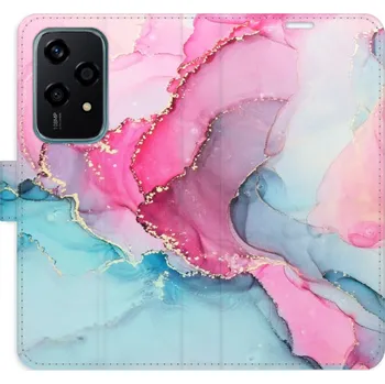 Pouzdro na mobilní telefon Flipové pouzdro iSaprio - PinkBlue Marble - Honor 200 Lite