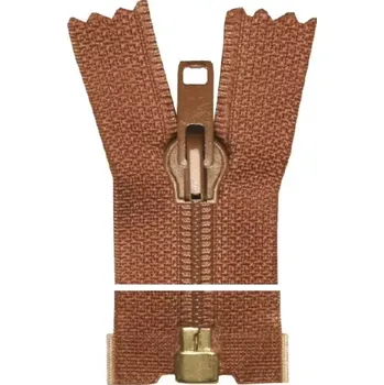 Zip Spirálový zip, dělitelný - 65cm - hnědý - WICO - BALENÍ 10 ks