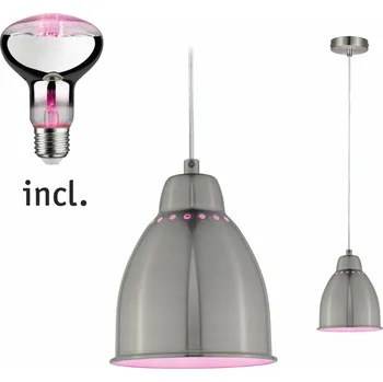 PAULMANN Neordic set závěsné svítidlo Hilla + LED reflektor E27 kov kartáčovaný stmívatelné kov / 230V 6,5W 1300K