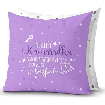 Dekorativní polštářek Nekupto Dárkový polštář Nejlepší kamarádka - všechna tajemství jsou u ní v bezpečí NZA