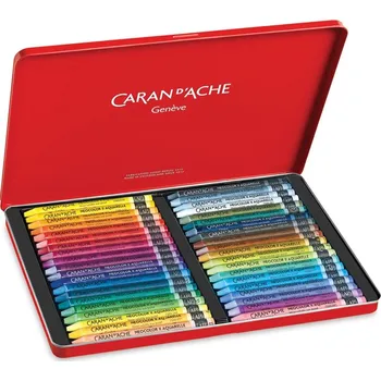 CARAN D'ACHE Akvarelové voskové pastely Neocolor II CARAN D'ACHE, 40ks v kovové krabičce