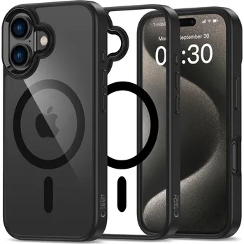 Telefonní příslušenství Tech-Protect Ochranný kryt na iPhone 16 - Tech-Protect, Magmat MagSafe Black/Clear