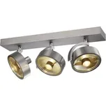 SLV Stropní výkonná lišta Kalu se 3 reflektory na liště Varianta: 450 x 180 x 90 mm, 3 x 75 W, kartáčovaný hliník