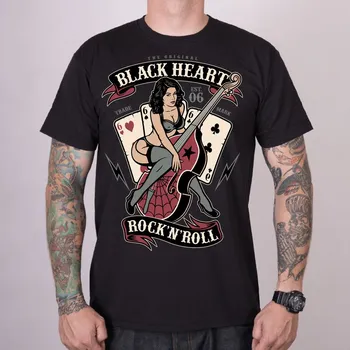 Pánské tričko Tričko BLACK HEART BASS PIN UP Barva: Černá, Velikost: 3Xl