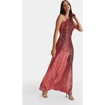 Dámské šaty Swing Večerní šaty 5AG05100 Růžová Slim Fit 40