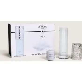 Svícen Svícen Starck, šedý + vonná svíčka Peau de Pierre, 120 g Maison Berger Paris (Barva - šedý)