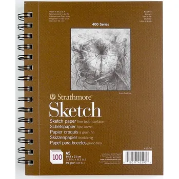 Skicák Strathmore Sketch v kroužkové vazbě 29,7 x 41,9 cm (A3), 89g, 100 listů