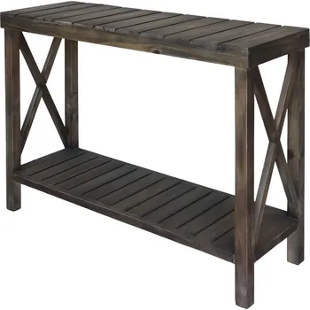 Zahradní stůl Hnědý dřevěný konzolový stůl Bresco - 105*36*77 cm