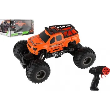 RC model auta Auto RC pick up Off road terénní plast 23cm 2,4GHZ na baterie se světlem šedé v krab. 30x15x19cm