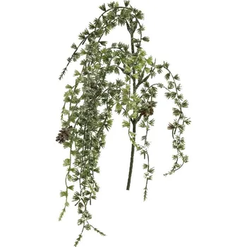 umělá květina umělá girlanda, Modřin 'Indy' Lariks ojiněná s šiškami, Délka 80 cm zelená