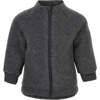 Kojenecká bunda Mikk-Line dětská vlněná merino mikina 50002 - Anthracite Melange Velikost: 92 Merino vlna