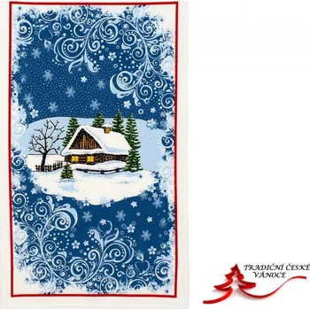 Utěrka VÁNOČNÍ UTĚRKA ROUBENKA 42x70