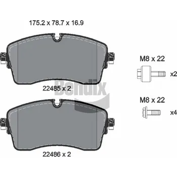 Brzdová destička Sada brzdových destiček, kotoučová brzda BENDIX Braking BPD2472