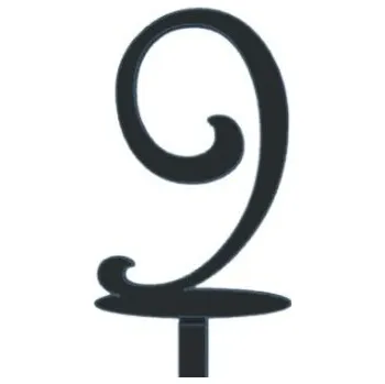 Dortová svíčka Zápich - číslo 9 modrý