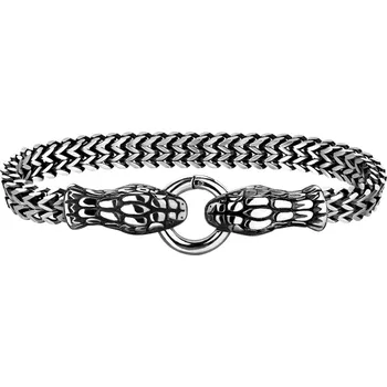 Náramek Náramek z chirurgické oceli With Snake Head Ends