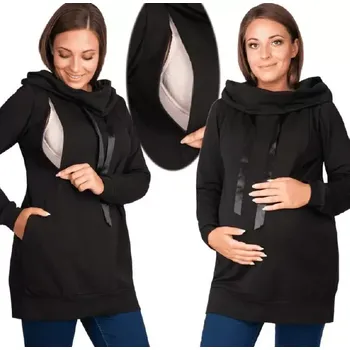 Těhotenská móda Těhotenská a kojicí tunika IRMINA BLACK