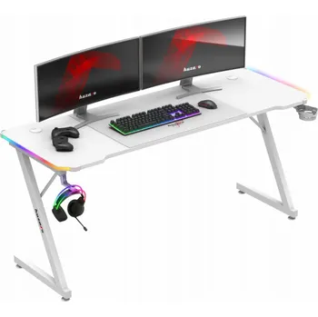 Počítačový stůl Huzaro Hero 4.8 White RGB - herní stůl