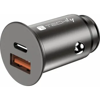 Techly Techly nabíječka do auta Rychlá mini USB-C/A nabíječka 38W 3A 5-12V