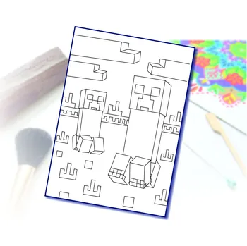 Radost v písku Šablona na pískování minecraft creeper Varianta: A5 (148 x 210 mm)