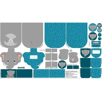 SWAFING Bavlněný panel sada slon - taška / batoh