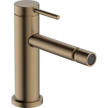 Hansgrohe Tecturis S, bidetová páková baterie s odtokovou soupravou s táhlem, kartáčovaný bronz, HAN-73201140