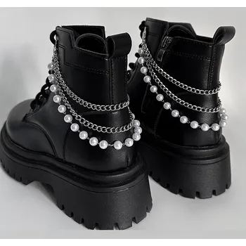 Řetízek B-TOP Vícevrstvý řetízek na boty z nerezové oceli zdobený perlami