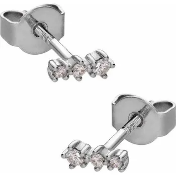 Náušnice Zlaton Náušnice bílé zlato pecky s diamantem 0.09ct 0.95g 000230112207