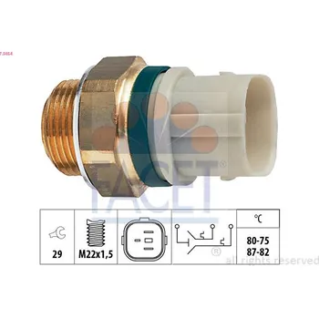 Auto-moto Teplotní spínač, větrák chladiče FACET 7.5654
