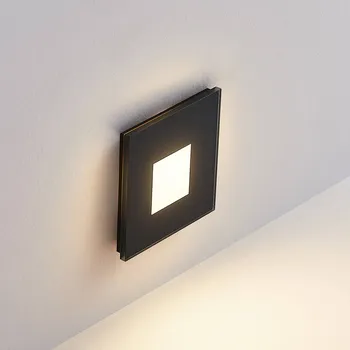 Lampička Molto Luce LED vestavné svítidlo nástěnné R68 sklo IP44 SQ, černé Černá - Doprava zdarma