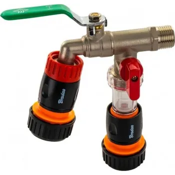 Zahradní hadice Zahradní kohoutek dvojitý 1/2 spojky filtrační hadice 3/4 2ks. MZR 71645