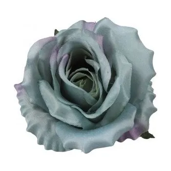 umělá květina Růže květ (hlava) 10 cm, mmodro-fialová