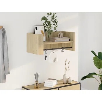 police vidaXL Nástěnná police 70,5x35x30,5 cm kompozitní dřevo [848457] Barva: dub sonoma